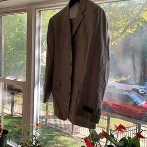 New Wool Fine Tailored Collection Men Suit Made in India Light Grey Sz 42/36